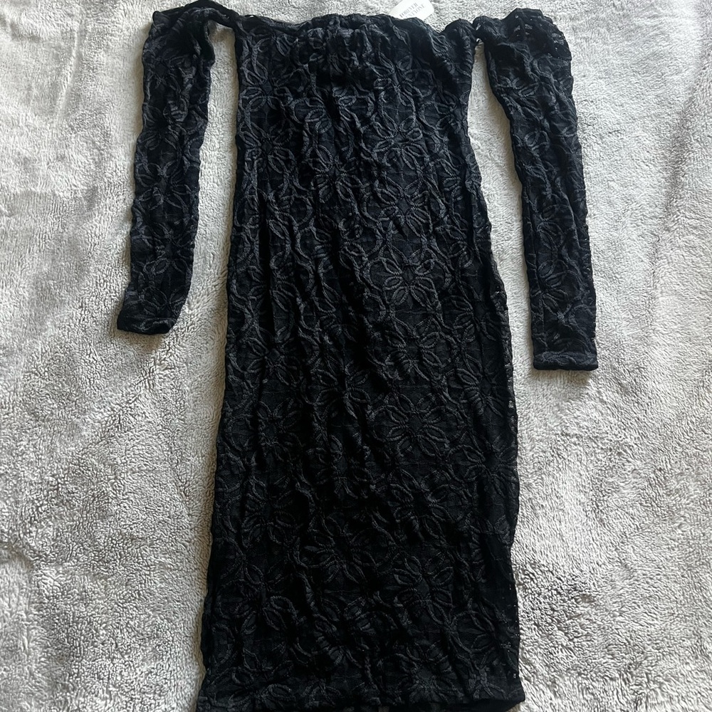Black Long Sleeve Lace Bodycon Dress
